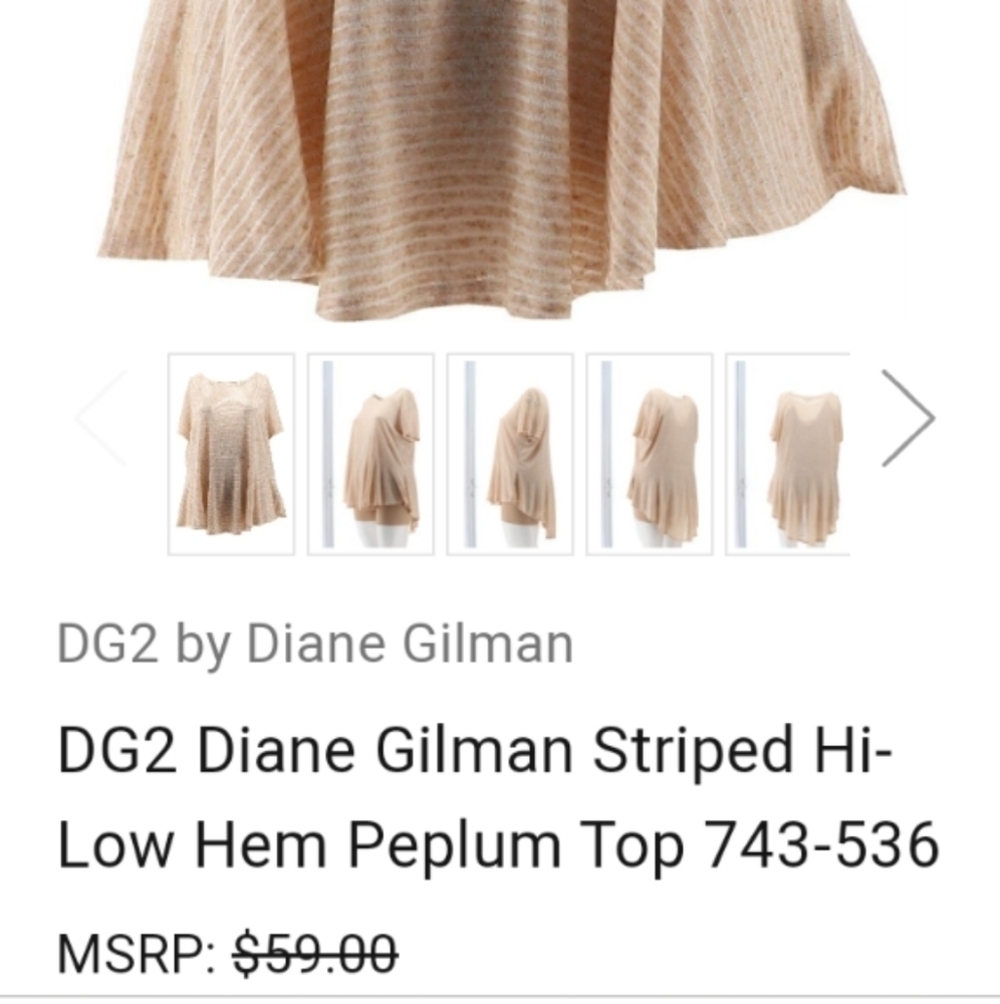 Diane Gilman DG2 High Low Hem Peplum Top Tunic 2X - Picture 12 of 12